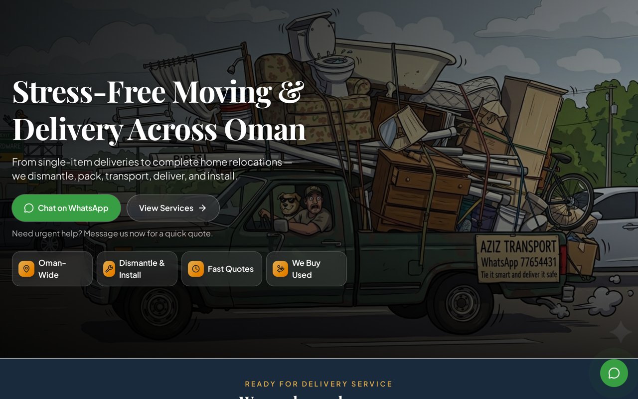 Aziz Transportation website built by 19AI