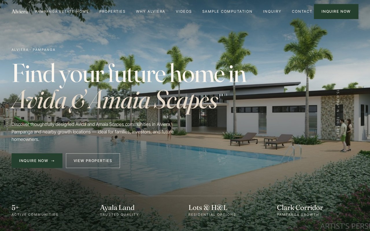 Alviera North website built by 19AI